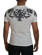 Elegant Floral Crown Tee Dolce & Gabbana