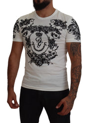 Elegant Floral Crown Tee Dolce & Gabbana