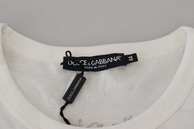 Elegant Floral Crown Tee Dolce & Gabbana