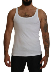 Elegant White Sleeveless Tank T-Shirt Dolce & Gabbana