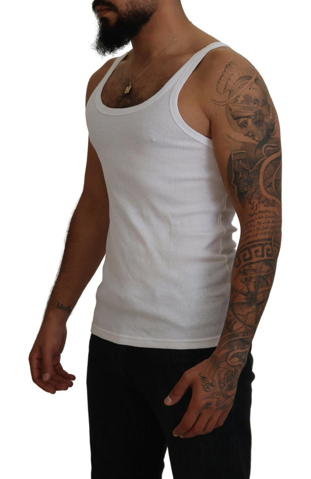 Elegant White Sleeveless Tank T-Shirt Dolce & Gabbana