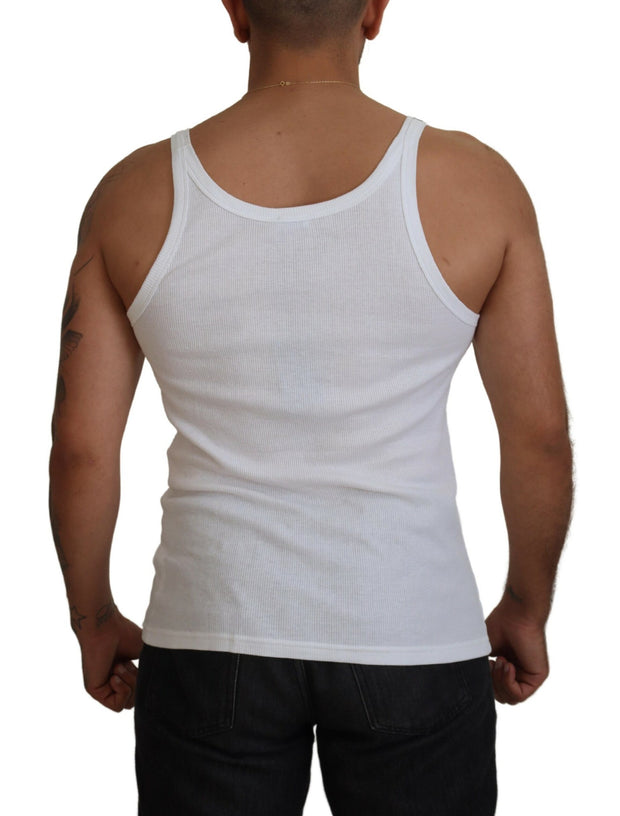 Elegant White Sleeveless Tank T-Shirt Dolce & Gabbana