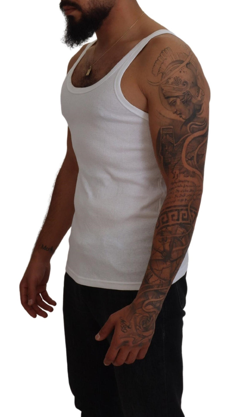 Elegant White Sleeveless Tank T-Shirt Dolce & Gabbana