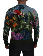 Jungle Embroidered Wool Silk Sweater Dolce & Gabbana