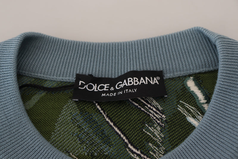 Jungle Embroidered Wool Silk Sweater Dolce & Gabbana