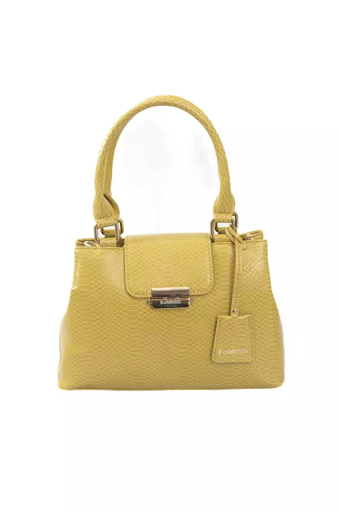 Yellow Polyurethane Women Crossbody Bag Baldinini Trend