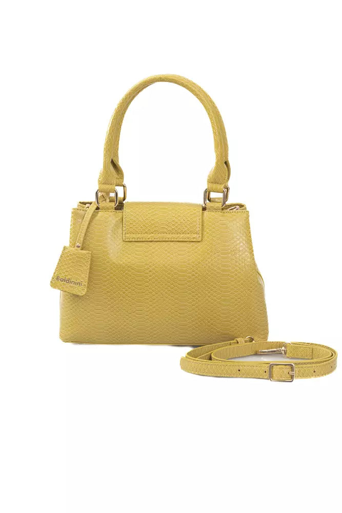 Yellow Polyurethane Women Crossbody Bag Baldinini Trend