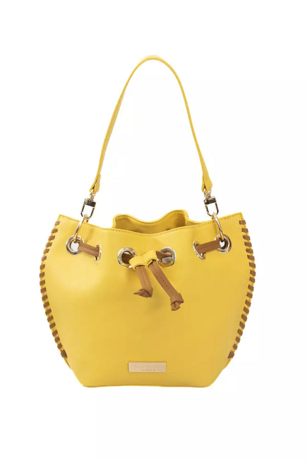 Yellow Polyurethane Women Crossbody Bag Baldinini Trend