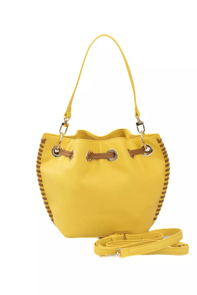 Yellow Polyurethane Women Crossbody Bag Baldinini Trend