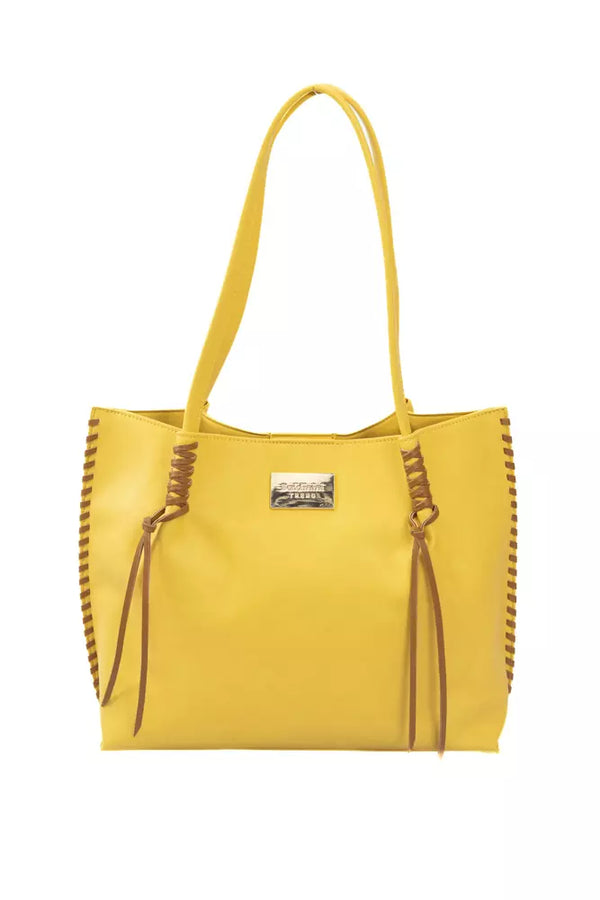 Yellow Polyurethane Women Handbag Baldinini Trend