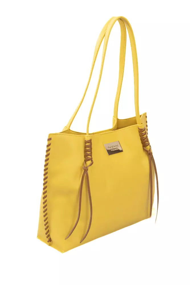 Yellow Polyurethane Women Handbag Baldinini Trend