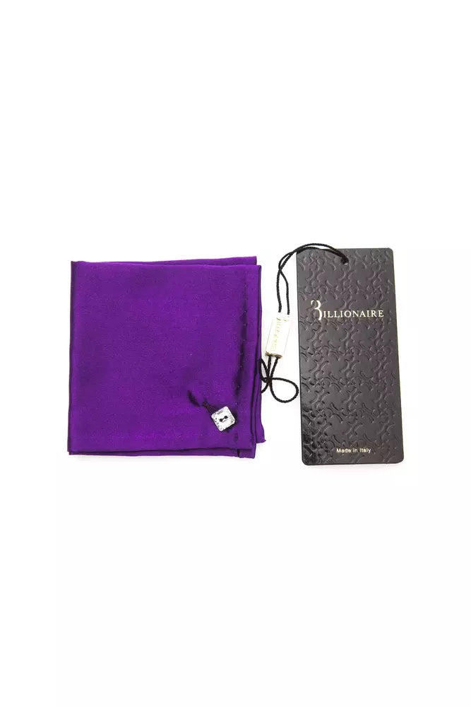 Purple Sisal Men Pocket Square Billionaire Italian Couture