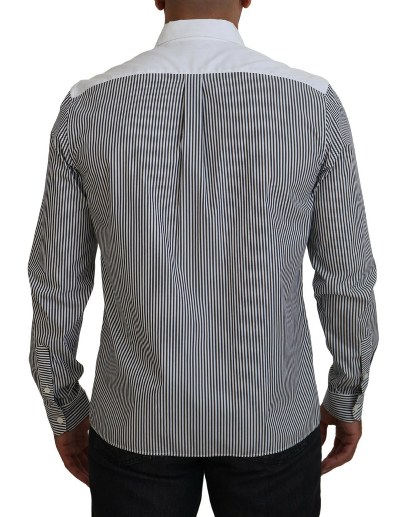 Classic Black and White Striped Button-Down Shirt Dolce & Gabbana