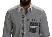 Classic Black and White Striped Button-Down Shirt Dolce & Gabbana