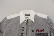 Classic Black and White Striped Button-Down Shirt Dolce & Gabbana