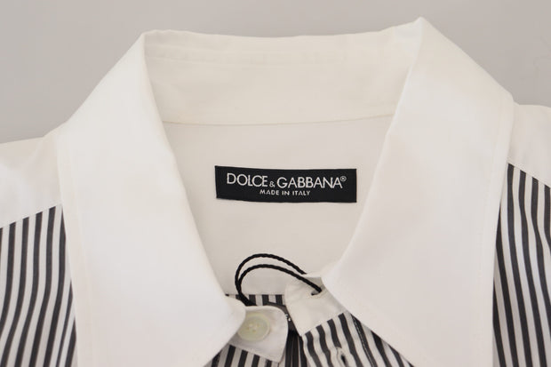 Classic Black and White Striped Button-Down Shirt Dolce & Gabbana