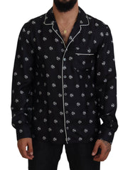 Exclusive Silk Pajama Top with Classic Print Dolce & Gabbana