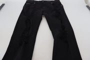 Svelte Black Tattered Slim Fit Denim Dolce & Gabbana