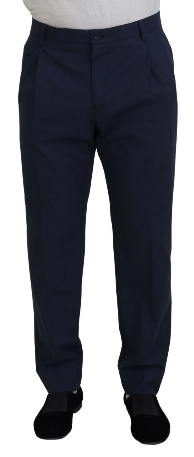 Elegant Dark Blue Chino Dress Pants Dolce & Gabbana