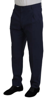 Elegant Dark Blue Chino Dress Pants Dolce & Gabbana