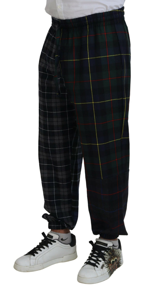 Checkered Wool Blend Jogger Pants Dolce & Gabbana