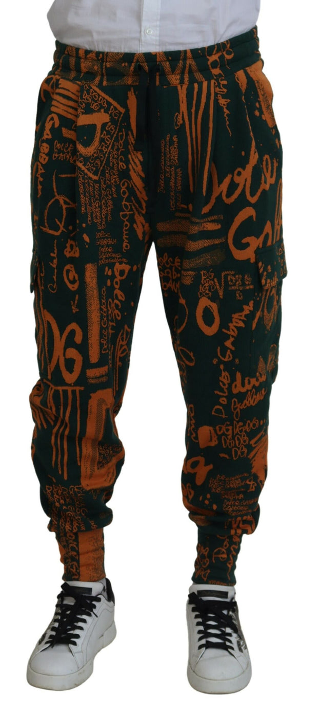 Multicolor Silk Blend Jogger Cargo Pants Dolce & Gabbana