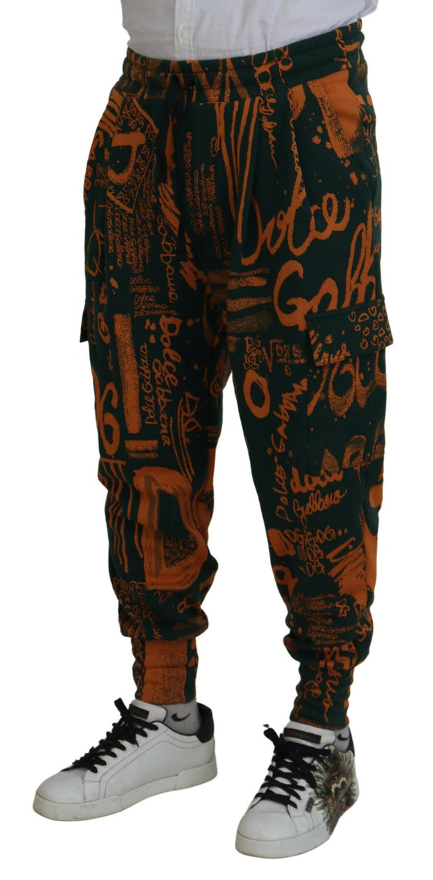 Multicolor Silk Blend Jogger Cargo Pants Dolce & Gabbana