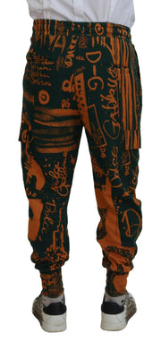 Multicolor Silk Blend Jogger Cargo Pants Dolce & Gabbana