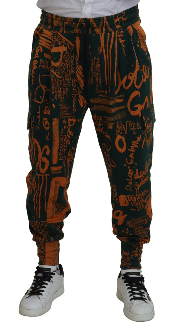 Multicolor Silk Blend Jogger Cargo Pants Dolce & Gabbana