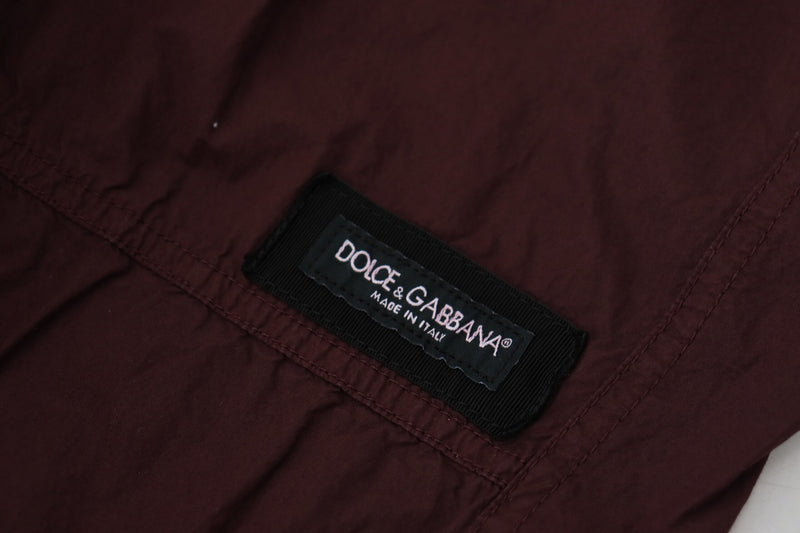 Elegant Burgundy Cotton Jogger Pants Dolce & Gabbana