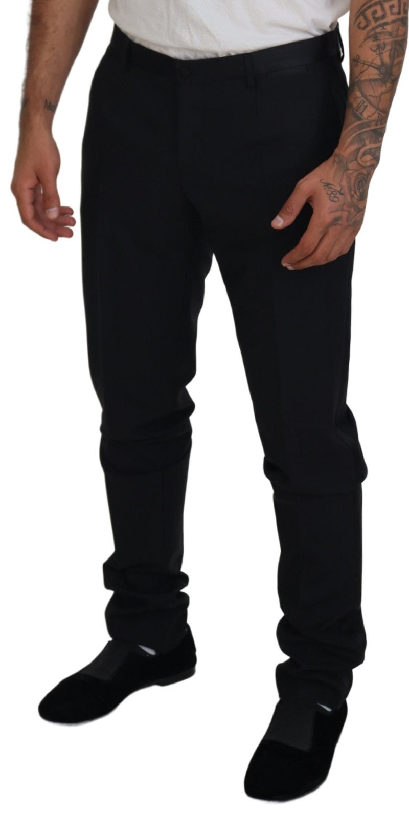 Elegant Black Dress Pants from Virgin Wool Blend Dolce & Gabbana