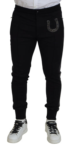 Elegant Black Jogger Pants in Luxe Wool Blend Dolce & Gabbana