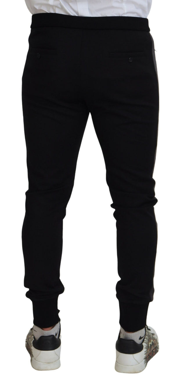 Elegant Black Jogger Pants in Luxe Wool Blend Dolce & Gabbana