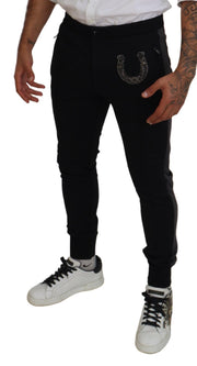 Elegant Black Jogger Pants in Luxe Wool Blend Dolce & Gabbana