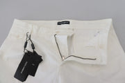 Elegant White Cotton Chino Pants Dolce & Gabbana