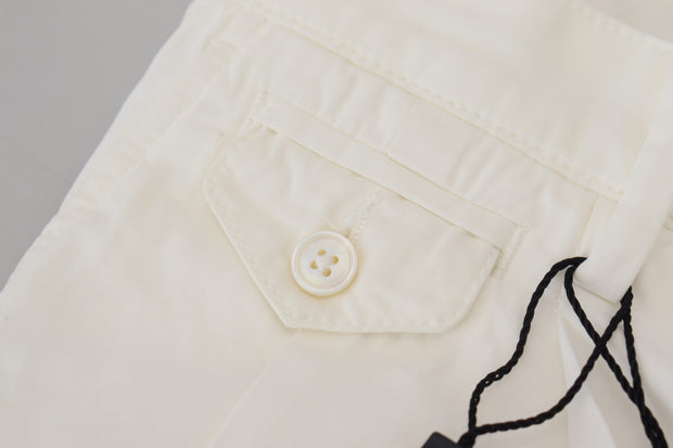 Elegant White Cotton Chino Pants Dolce & Gabbana