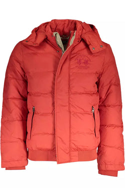 Orange Polyamide Men Jacket La Martina