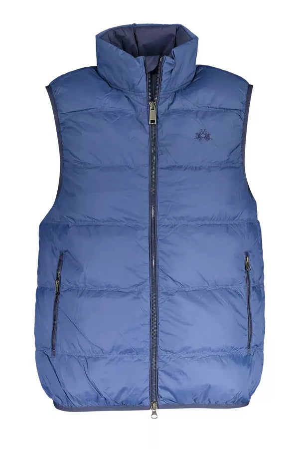 Blue Polyamide Men Jacket La Martina