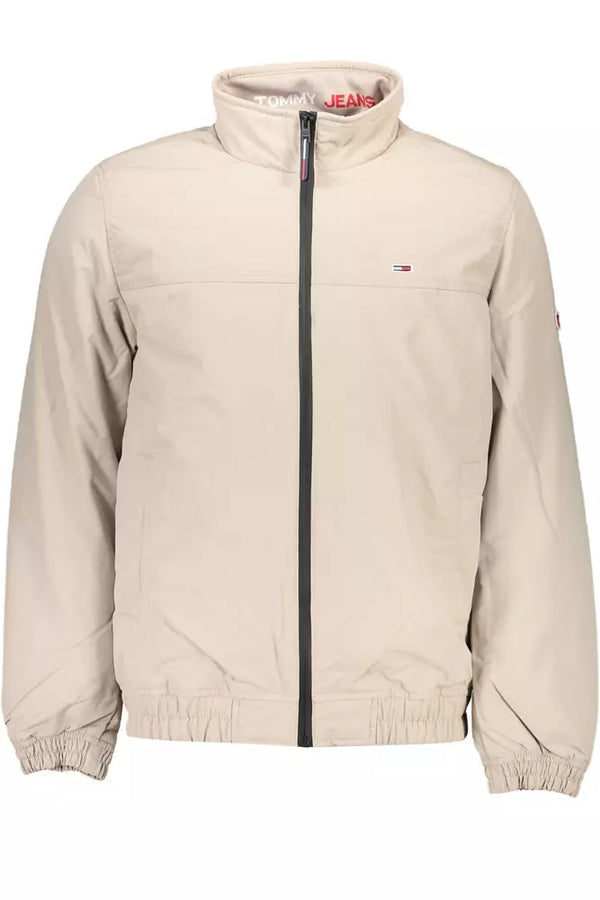 Beige Polyamide Men Jacket Tommy Hilfiger