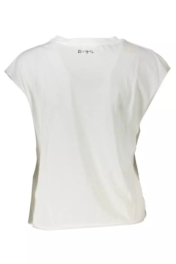 White Cotton Women T-Shirt Desigual