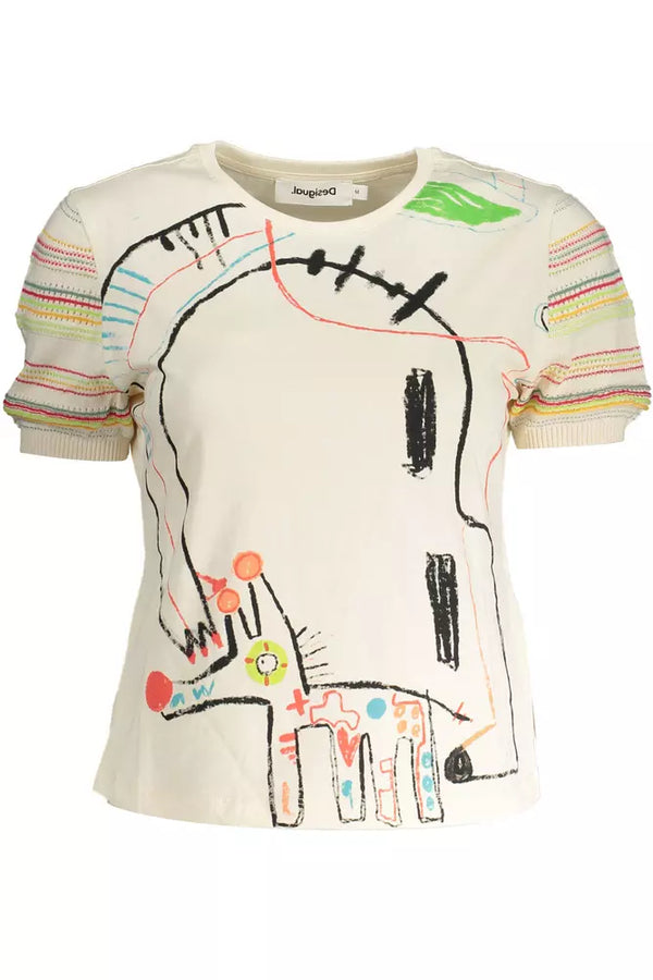 White Cotton Women Top Desigual