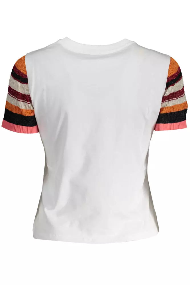 White Cotton Women T-Shirt Desigual