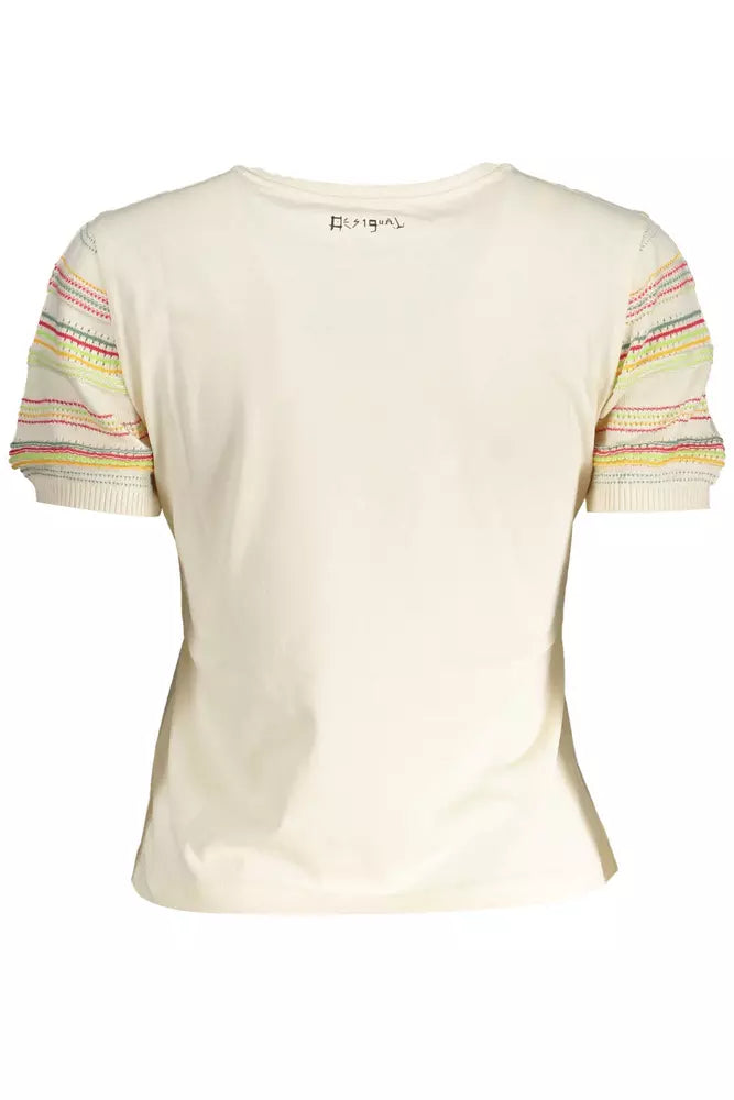 White Cotton Women Top Desigual