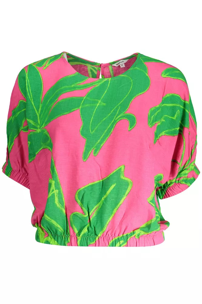 Pink Viscose Women Top Desigual