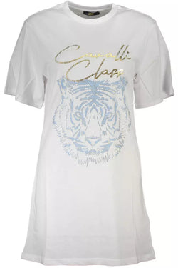 White Cotton Women T-Shirt Cavalli Class