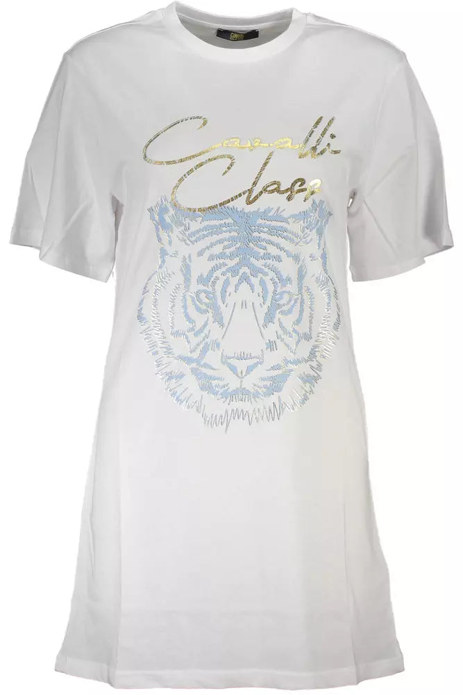 White Cotton Women T-Shirt Cavalli Class