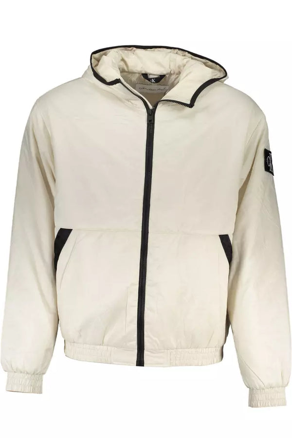 Beige Polyester Men Jacket Calvin Klein