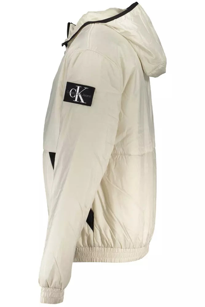 Beige Polyester Men Jacket Calvin Klein