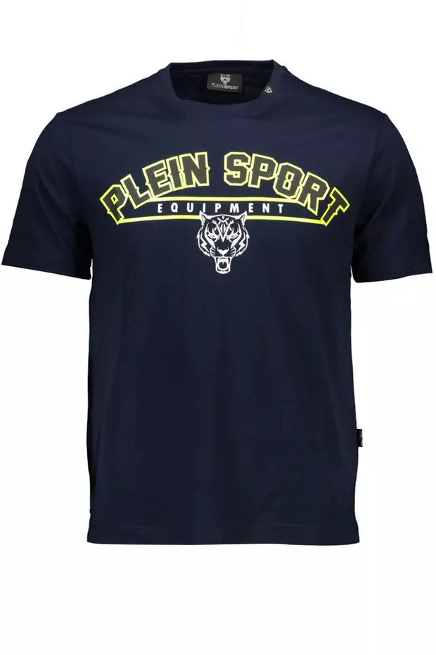 Blue Cotton Men T-Shirt Plein Sport