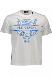 White Cotton Men T-Shirt Plein Sport